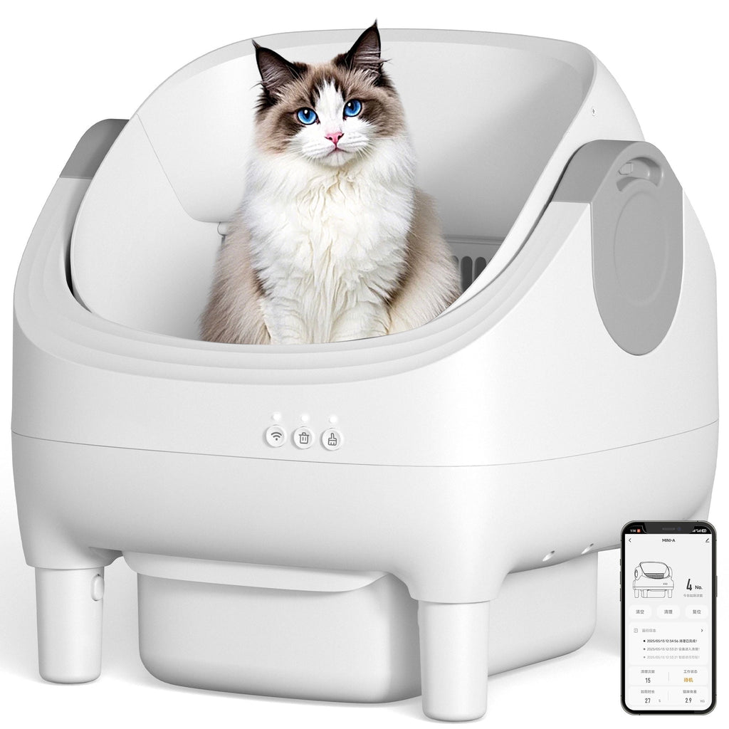 Osoeri 10L Open-Top Automatic Self-Cleaning Large Cat Litter Box,App Control,Safety Sensors & Odor-Free for Multi-Cat Homes.
