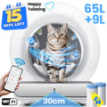 Automatic Self Cleaning Cat Litter Box for Multiple Cats, Cat Litter Box with Safety Protection, APP Control, Odor-Free, 2 Rolls Trash Bags, White