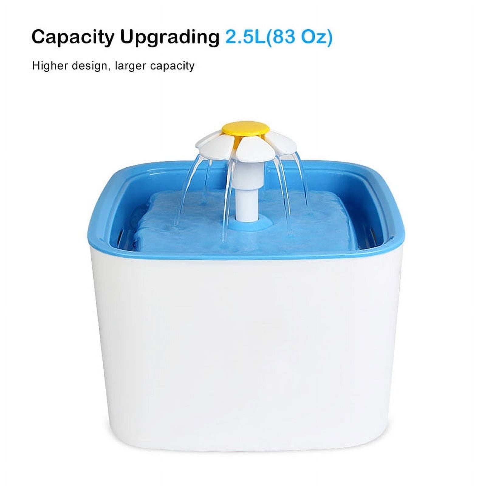 BeaconPet Upgrade Visible Water Level, 1.6L Pet Water Fountain Flower Style Automatic Electric Circulating Pet Water Fountain Dogs / Cats Drinking Bowl Water Dispenser with Filter + Flower Mat