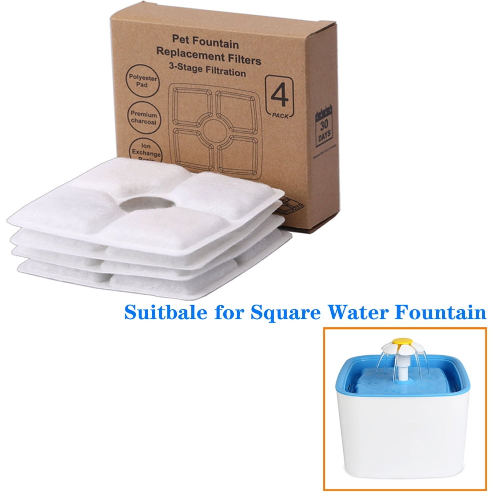 BeaconPet Upgrade Visible Water Level, 1.6L Pet Water Fountain Flower Style Automatic Electric Circulating Pet Water Fountain Dogs / Cats Drinking Bowl Water Dispenser with Filter + Flower Mat