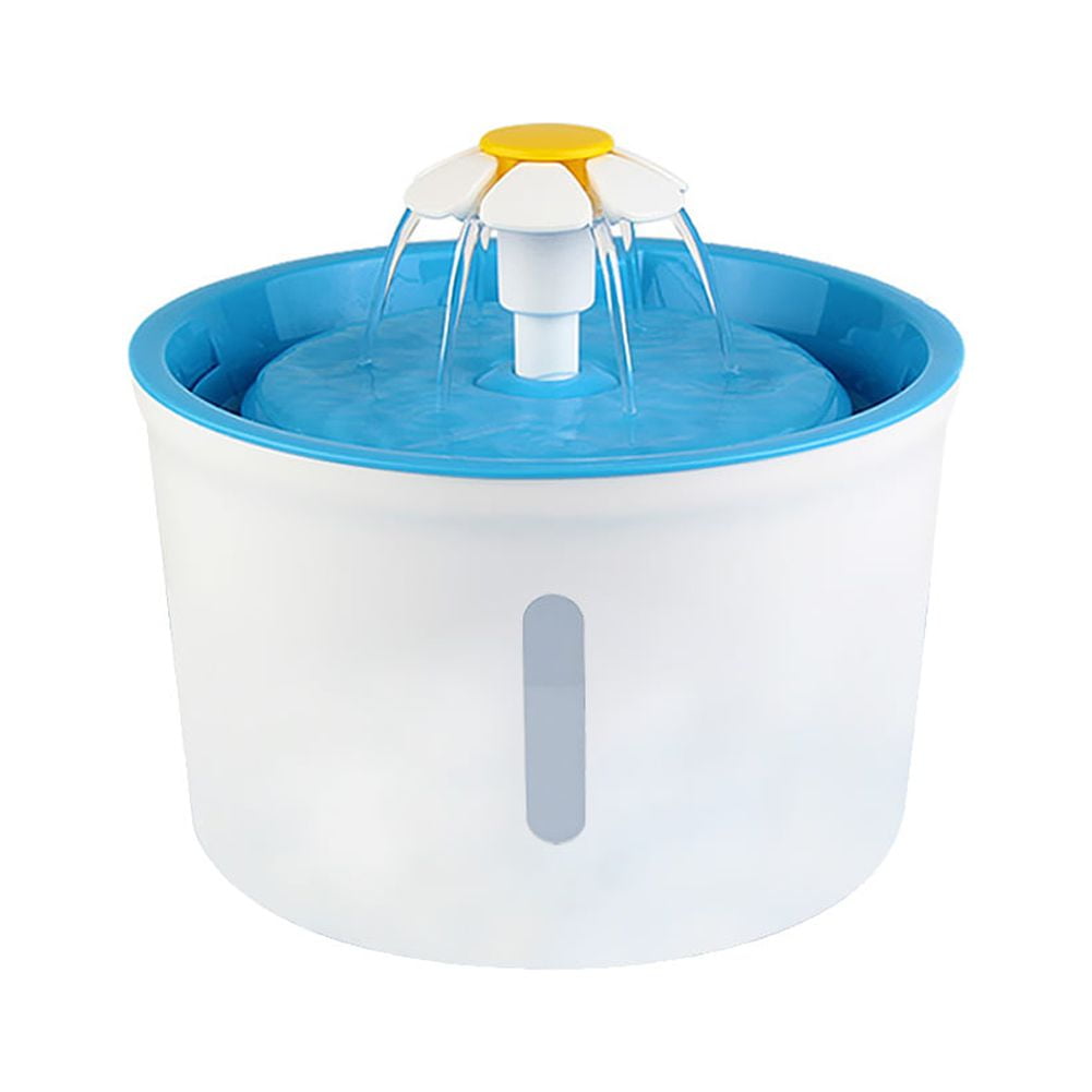 BeaconPet Upgrade Visible Water Level, 1.6L Pet Water Fountain Flower Style Automatic Electric Circulating Pet Water Fountain Dogs / Cats Drinking Bowl Water Dispenser with Filter + Flower Mat