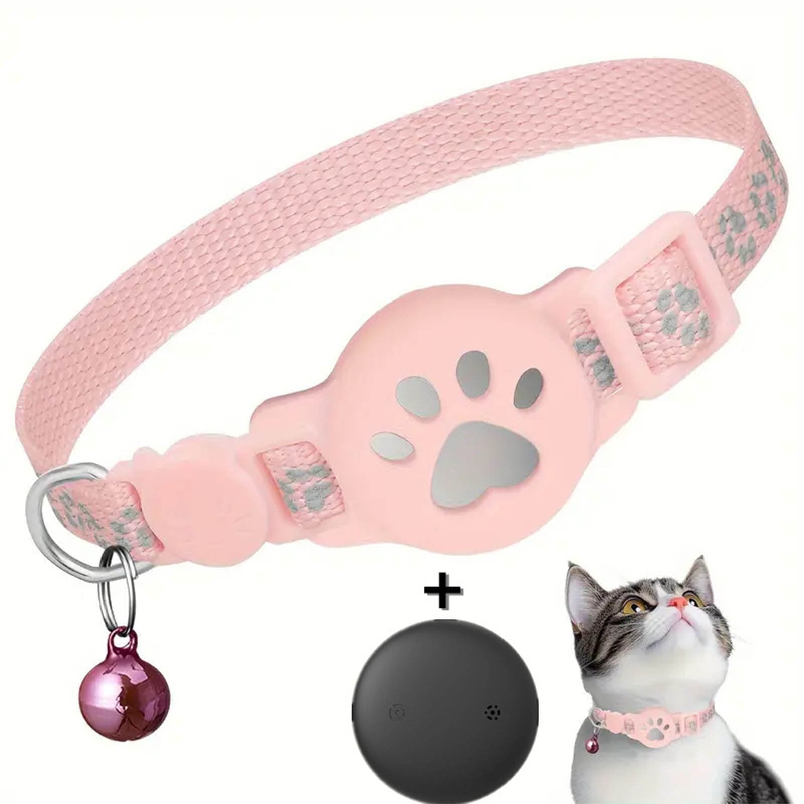 Cat Tracker GPS Collar for Cats Electronic Pet Locator Waterproof Compatible with Apple Find My No Monthly Fee Ideal for Small to Large Cats Advanced Tracking Solution Smart Collar for Pet Safety