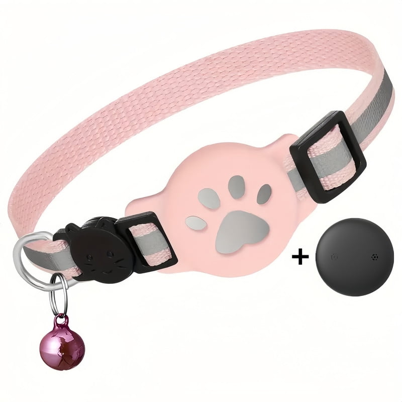 Cat Tracker GPS Collar for Cats (Only iOS) Electronic Pet Locator Waterproof Compatible with Apple Find My No Monthly Fee Advanced Tracking Solution Smart Collar for Pet Safety Ideal Small Large Cats