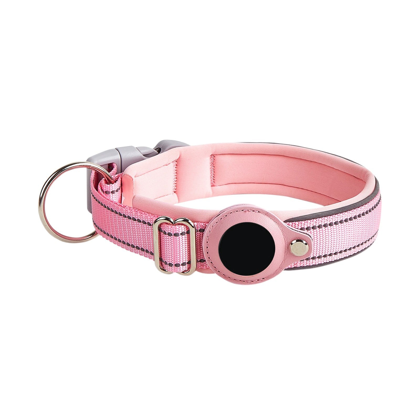 GPS Tracking & Calming Dog Collar,Reflective Dog Positioning Collar GPS Medium And Large Dog Non-strangle Neck Ring Pet Tracking Anti-lost Collar Traction Rope(L,Red)