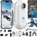 POV Record Pro 2.0, High-End 4K/1080P Pro Capture Thumb Camera, WiFi Magnetic Sports Cycling Camera,Portable Pet Cameras,64/128G Ultra Wide Hands-Free Clip Cameras,Ski Cam (White[64GB, 1080P])
