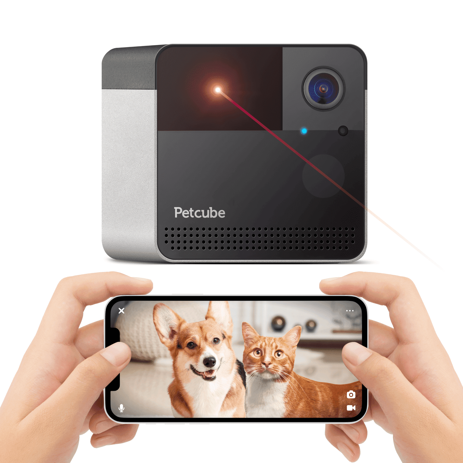 Petcube Play 2 WiFi Pet Camera with Laser Toy, 1080p HD, 160° View, Two-Way Audio, Night Vision, Motion & Sound Alerts, Dog & Cat Monitor with App