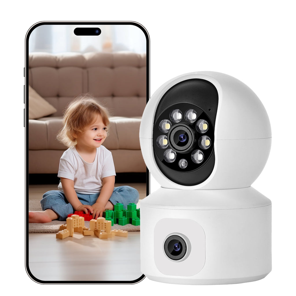 Security Camera Indoor-1080P 360° WiFi Cameras for Home Security，Pet/Dog/Baby Camera with Phone app, 2-Way Audio, Night Vision