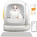 75L Smart Automatic Self-Cleaning Cat Litter Box, APP Control/Integrated Safety Protection,White