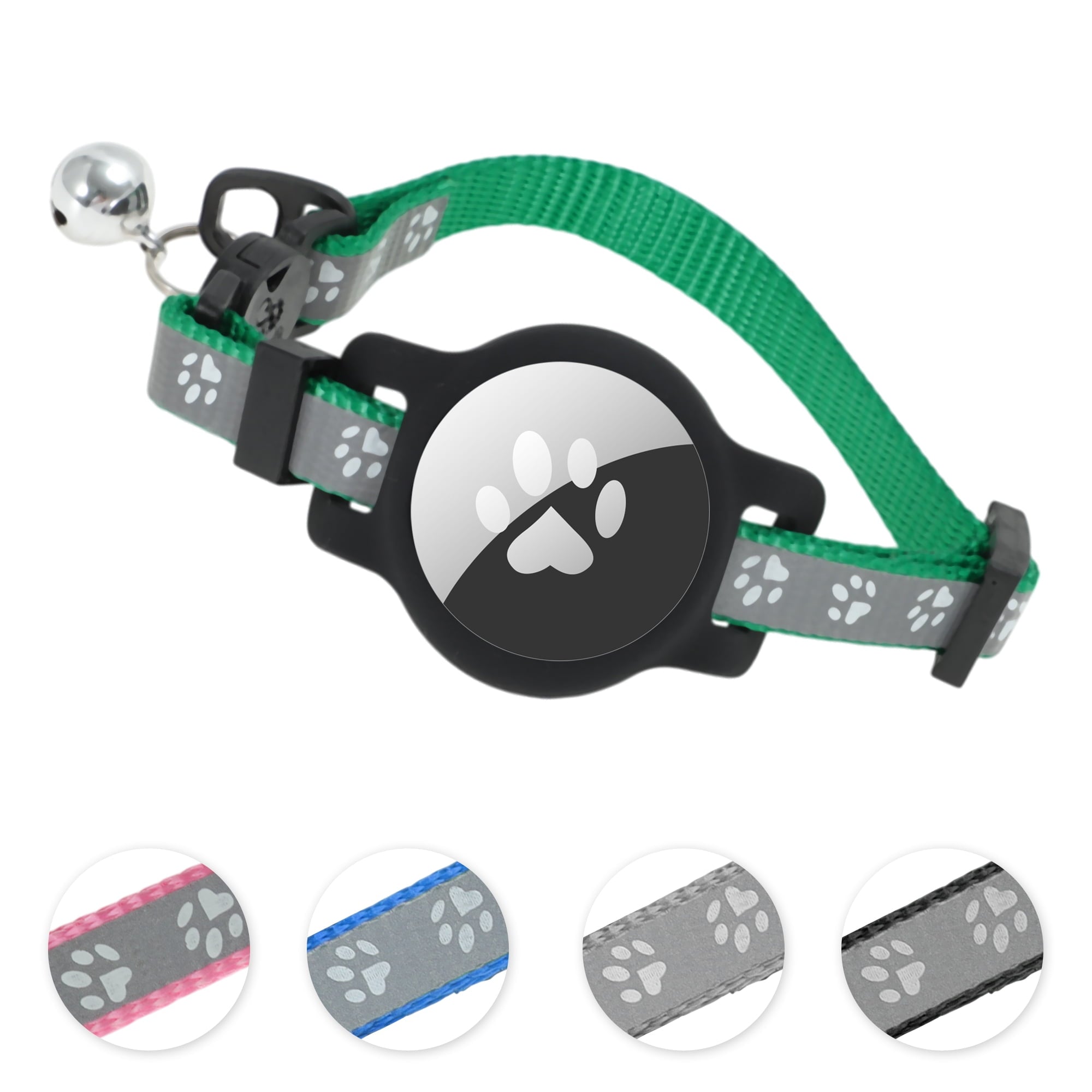 Unique Bargains Waterproof Cat Collar for Airtag  Reflective Collar with Bell Breakaway Cat Collar for Airtag Holder Cat Collars Cat Collar for Apple Air Tag Grey