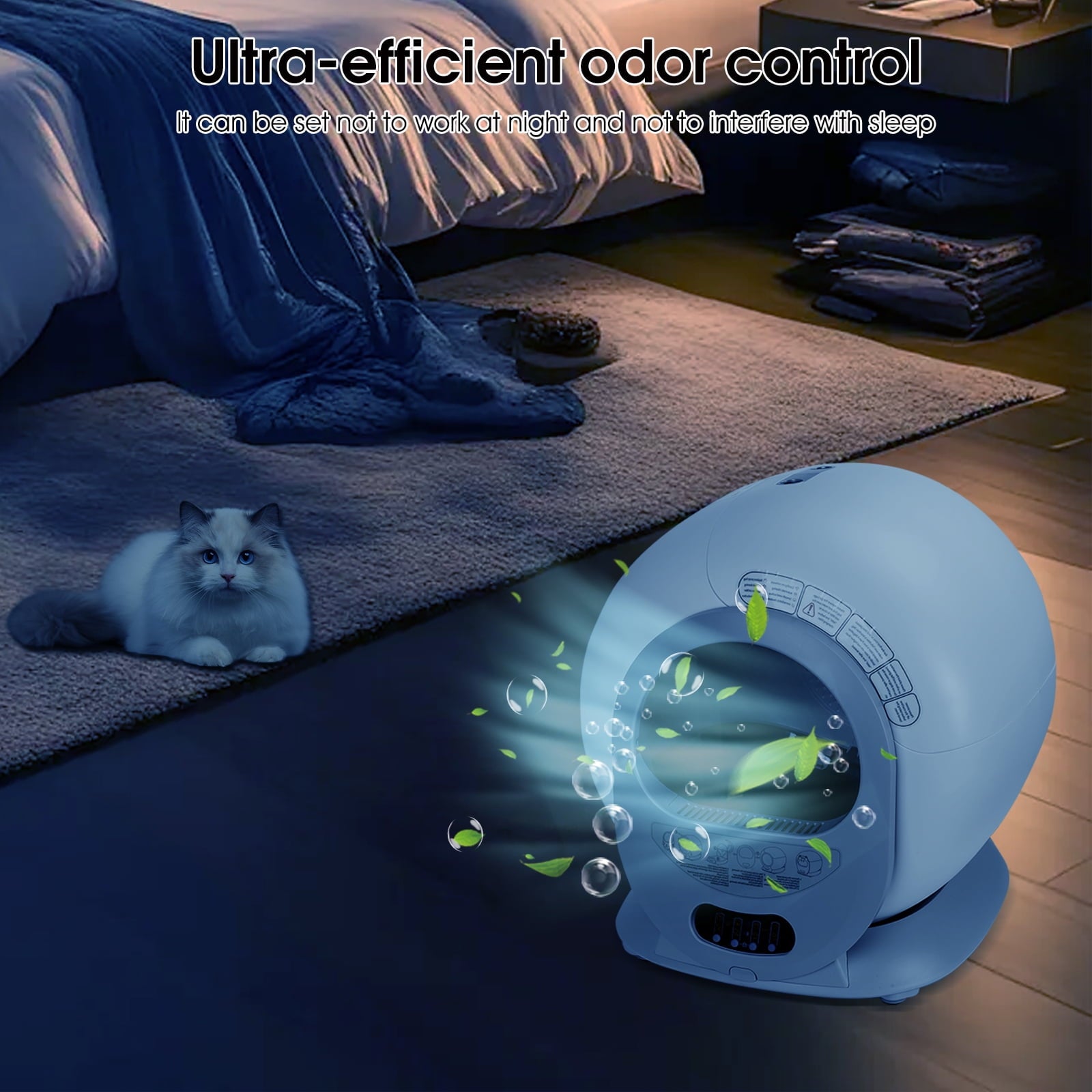 TAKOYI Self-Cleaning Cat Litter Box, Automatic Scooping and Odor Removal, App Control Support 2.4G WiFi (Keyed Model)