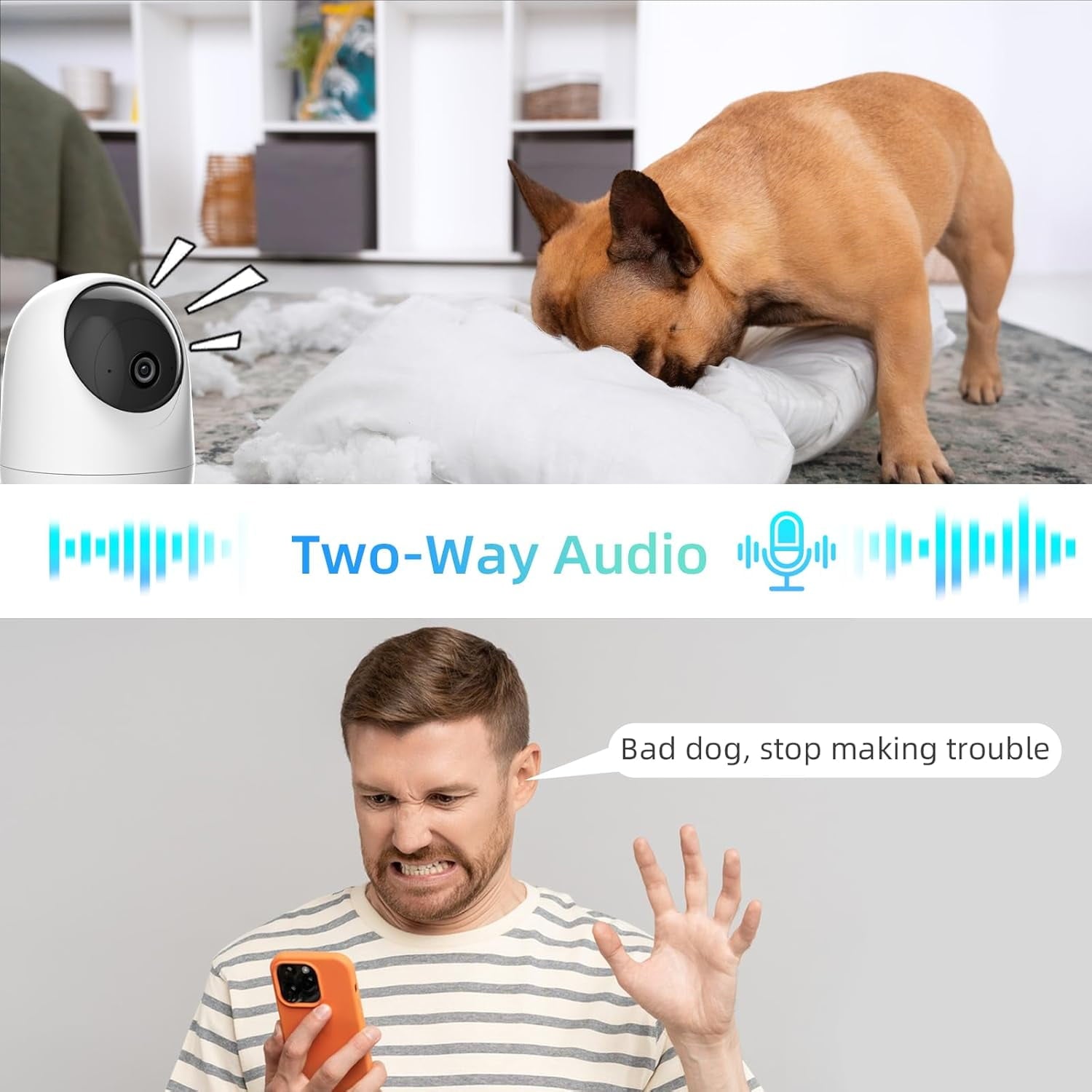 Pan/Tilt Security Camera for Baby Monitor,2K Indoor Cam 360° View, Dog/Pet Camera 5G/2.4G, Smart Motion Tracking& Sound Detection, 2-Way Audio, Night Vision