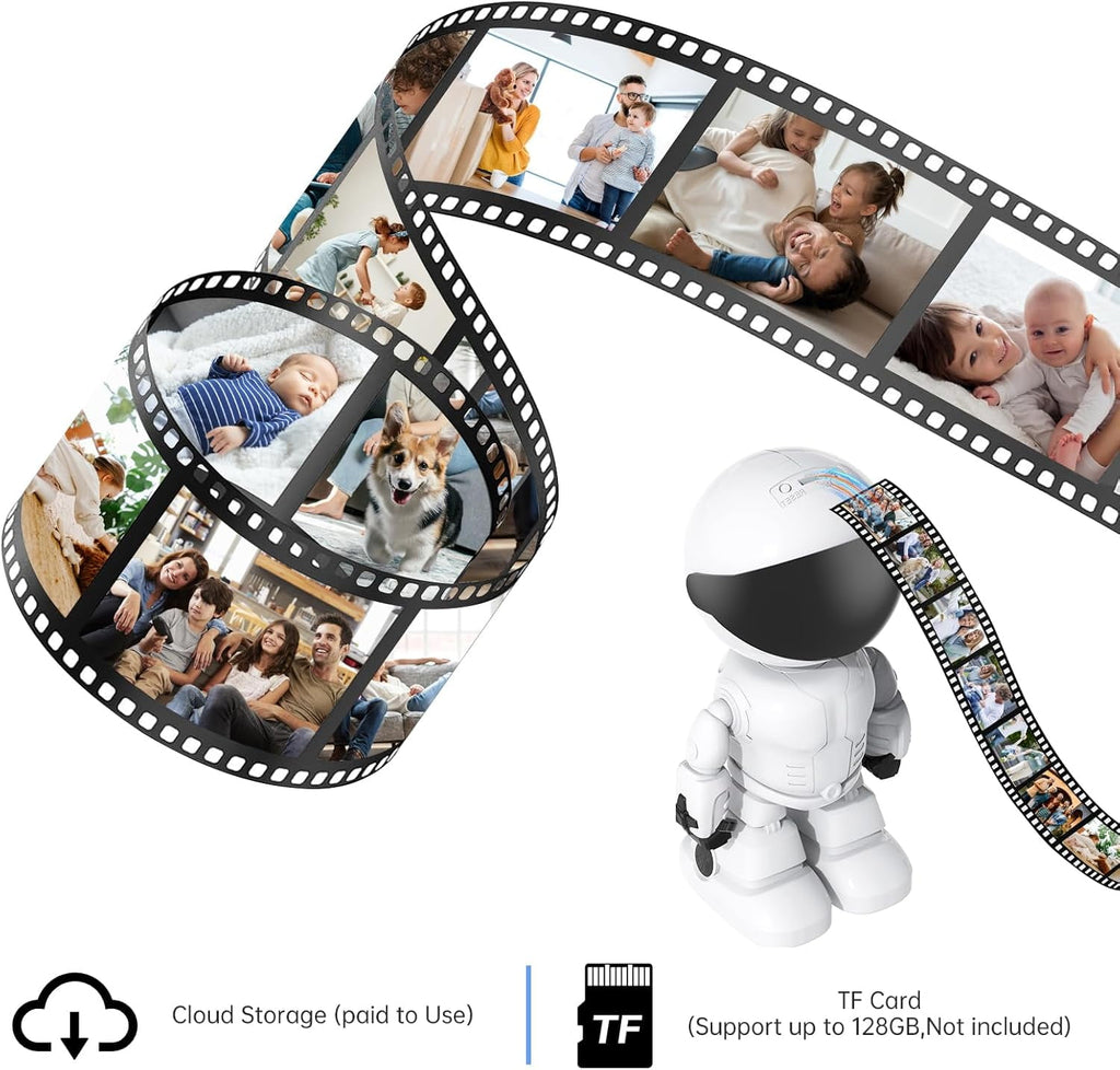 Jqimn RoBot Camera, 2.4G&5G WIFI Indoor Security Camera, 2K Baby/Pet Monitor with Phone App, Motion Detection, Two-Way Audio, Night Vision