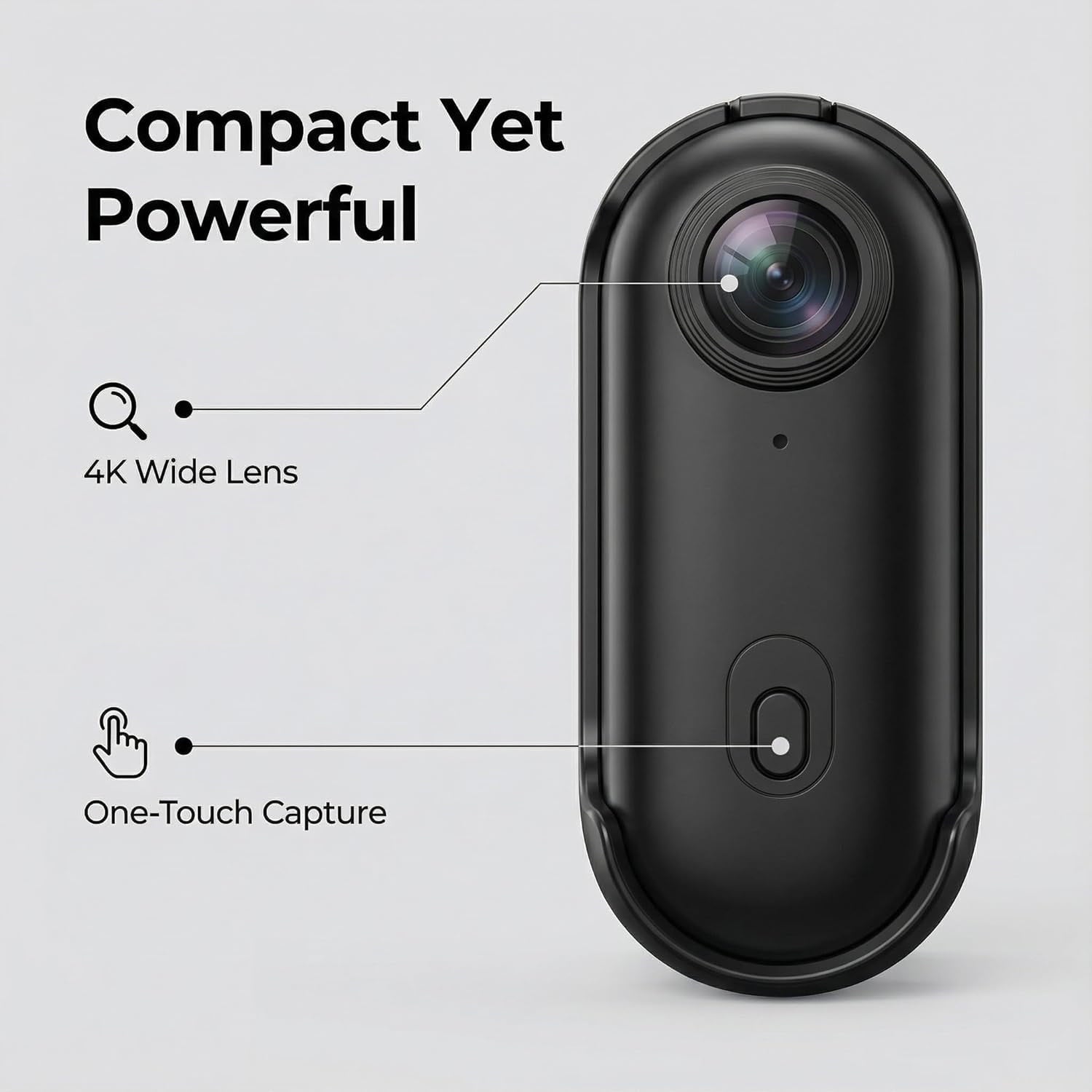 4K Mini Action Camera, Included 128GB Card, Wearable Camera with 360°Rotatable Clip & Magnetic Clip, for Lecture, Traveling, Pet Walking and Outdoors Activities