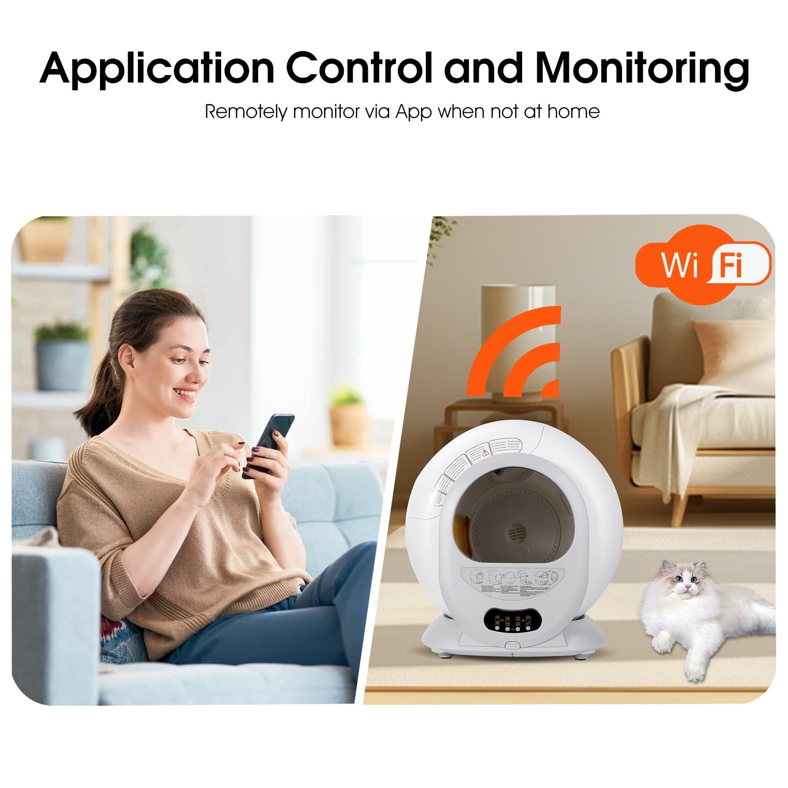 TAKOYI Self-Cleaning Cat Litter Box, Automatic Scooping and Odor Removal, App Control Support 2.4G WiFi (Keyed Model)