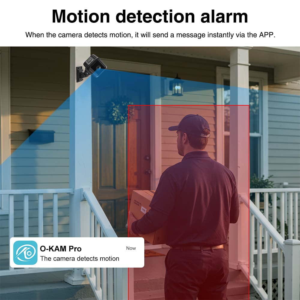 Wiher Small Security Camera Wireless, 1080P Mini Indoor/Outdoor Camera with 8Hrs Battery, Night Vision, Motion Detection Alert, Cloud & TF Storage, 4 Users View Same Time, for Home/Baby/Pet(Black)