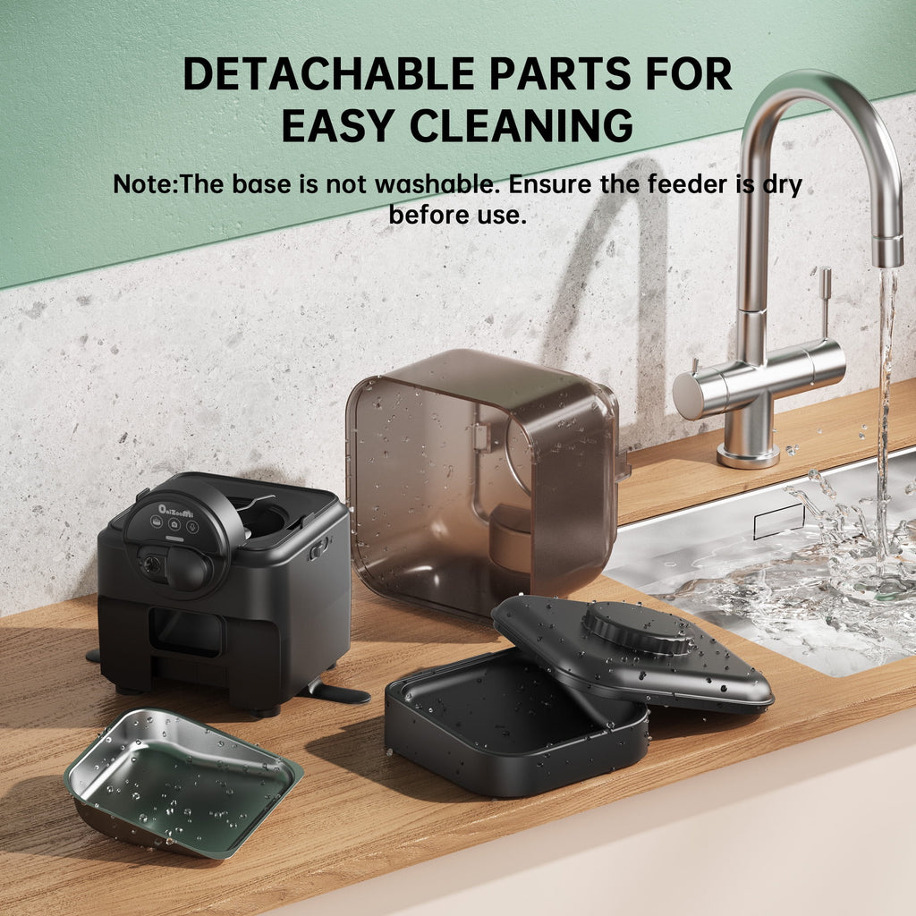 ONIZOOMI Automatic Pet Feeder with Camera & WiFi App for Cats & Dogs, 6L Timed Dispenser, 15-Day Battery