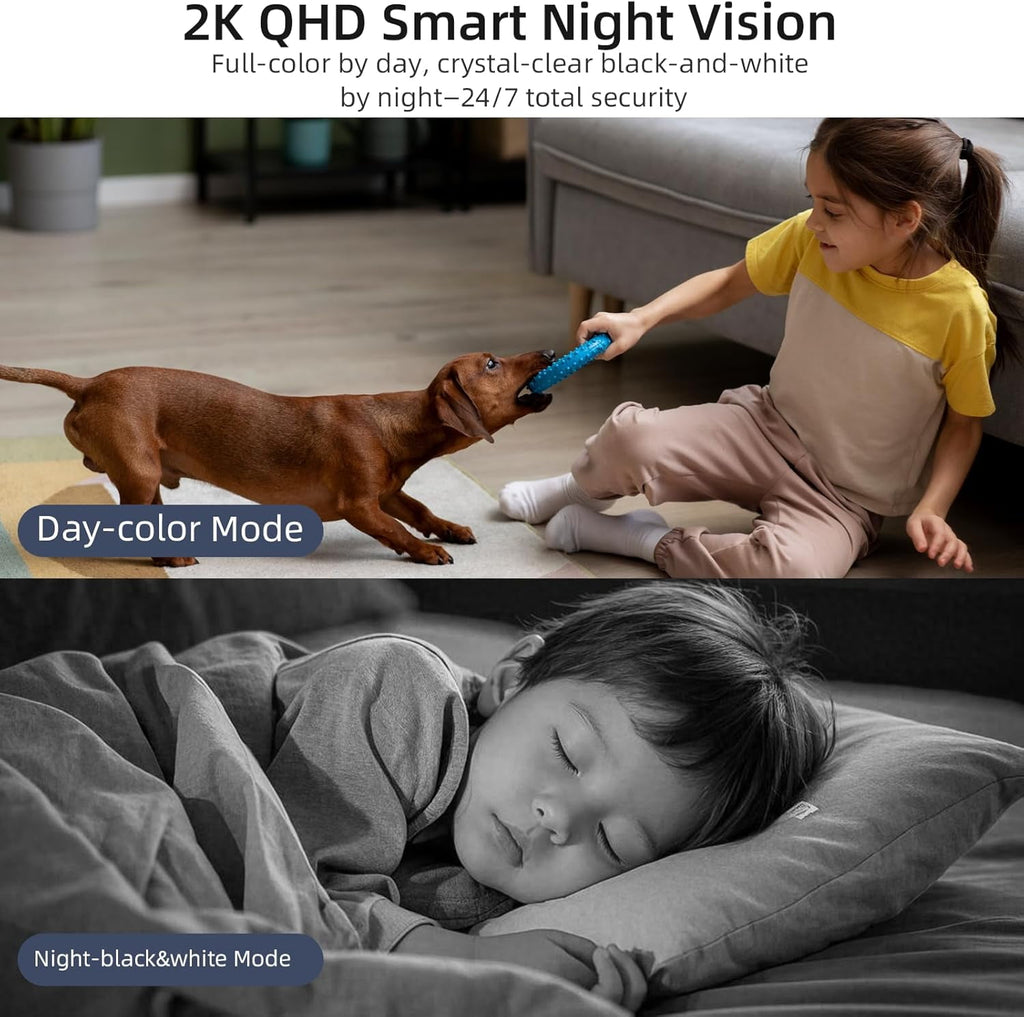 Pan/Tilt Security Camera for Baby Monitor,2K Indoor Cam 360° View, Dog/Pet Camera 5G/2.4G, Smart Motion Tracking& Sound Detection, 2-Way Audio, Night Vision