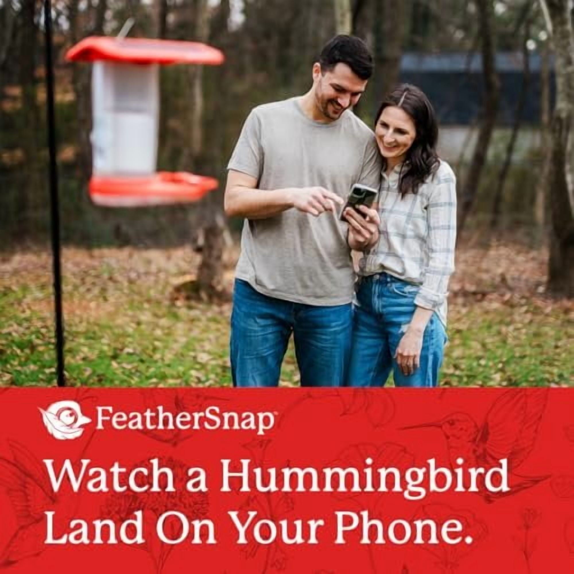 FeatherSnap Smart Hummingbird Feeder with HD Camera  WiFi Solar Bird Feeder, Motion Sensor, App Alerts, Live Video, Photo Capture  1L Capacity, Seed Mix & Cleaning Cloth Included