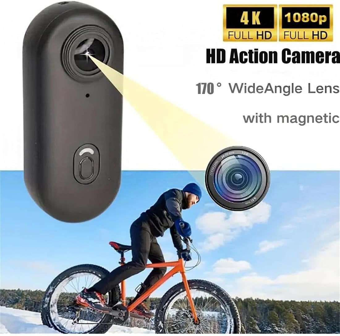 HD Action Camera,Motorcycle Camera,Pov Pro| Maximum 180-Minute Battery Life, 4K/1080P Magnetic Hands Free Body Cameras for Cycling, Diving, Vlogging and Pet Recording