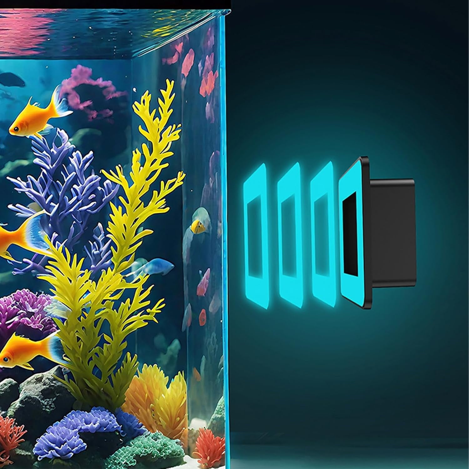 Aquarium Camera, 2K HD WiFi Pet Monitor, 140° Wide-Angle Anti-Glare Macro Lens, 24/7 Recording for Fish Reptiles Window Security Surveillance System (C#1 PCS)