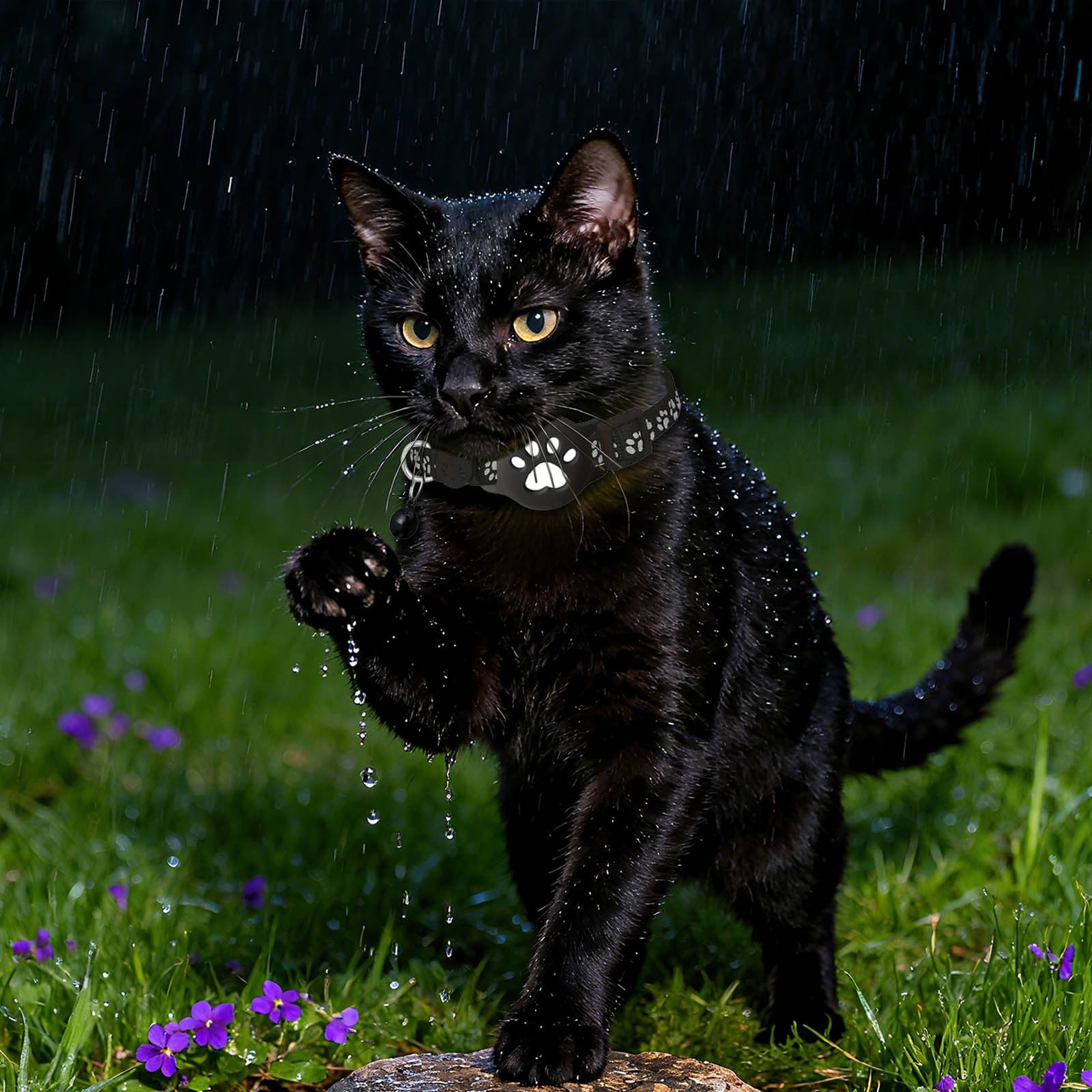 4 Pcs Android GPS Cat Tracker Collar Waterproof Pet Locator No Monthly Fee Smart Safety Device for Outdoor Cats