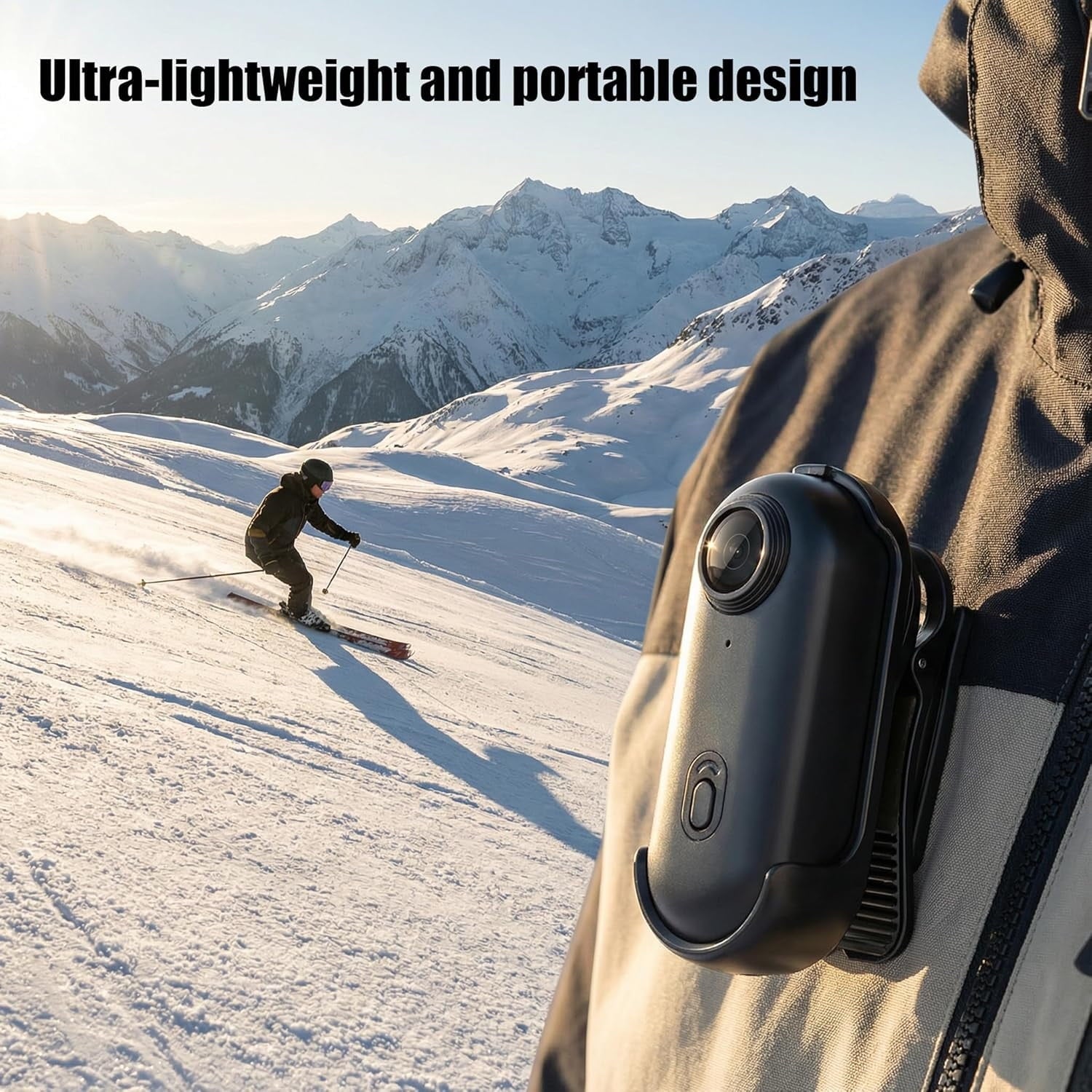 4K Mini Action Camera, Included 128GB Card, Wearable Camera with 360°Rotatable Clip & Magnetic Clip, for Lecture, Traveling, Pet Walking and Outdoors Activities