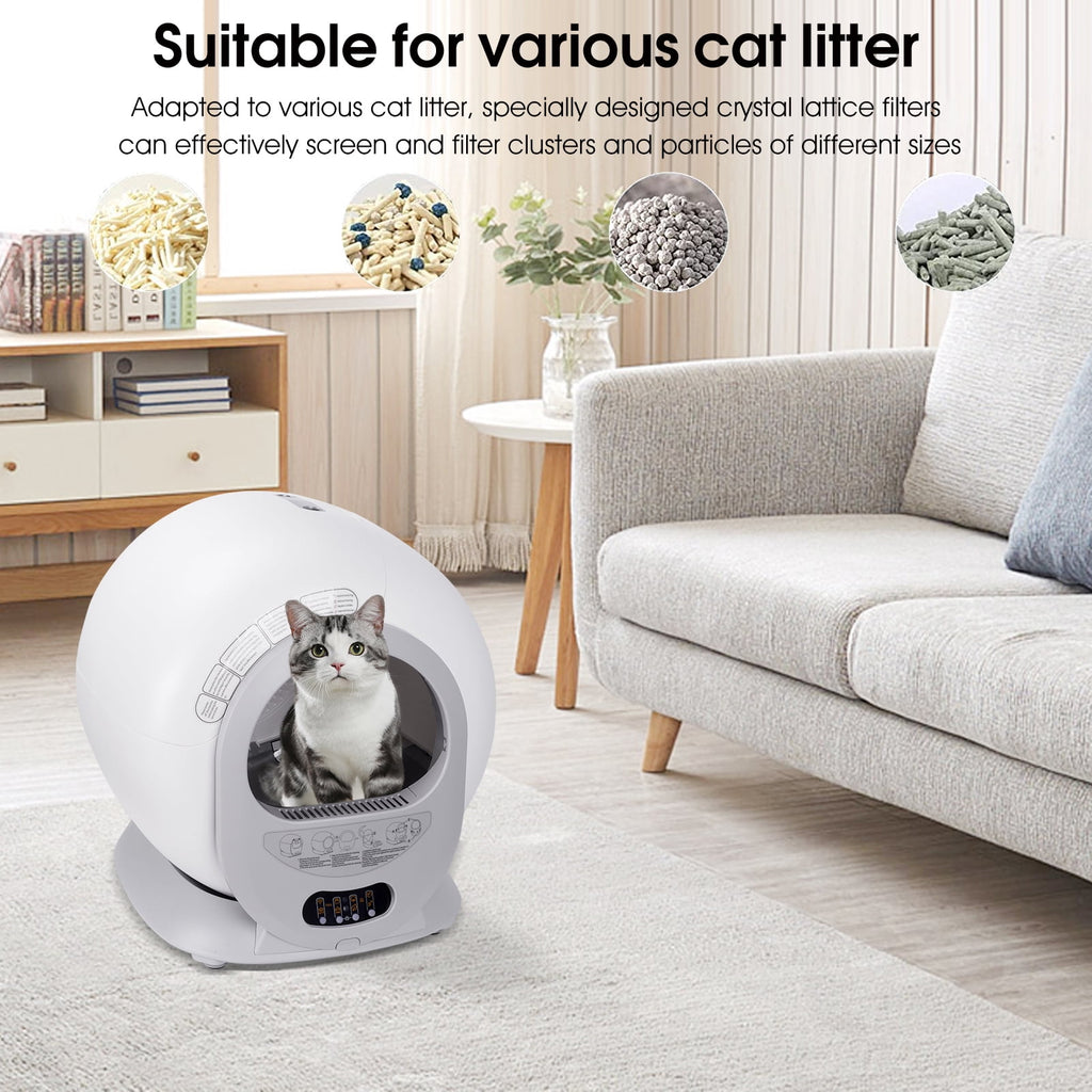 TAKOYI Self-Cleaning Cat Litter Box, Automatic Scooping and Odor Removal, App Control Support 2.4G WiFi (Keyed Model)