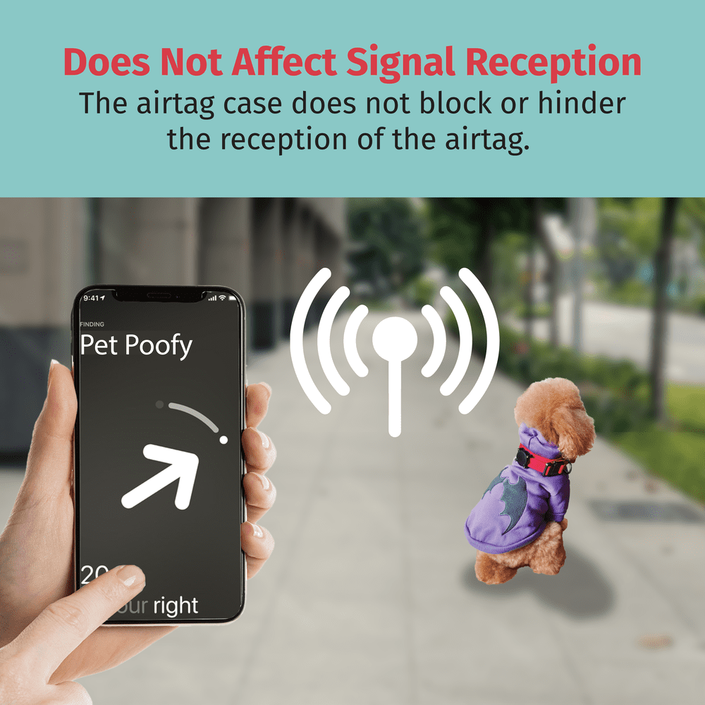 Waterproof ABS Airtag Dog Cat Collar Holder - Durable