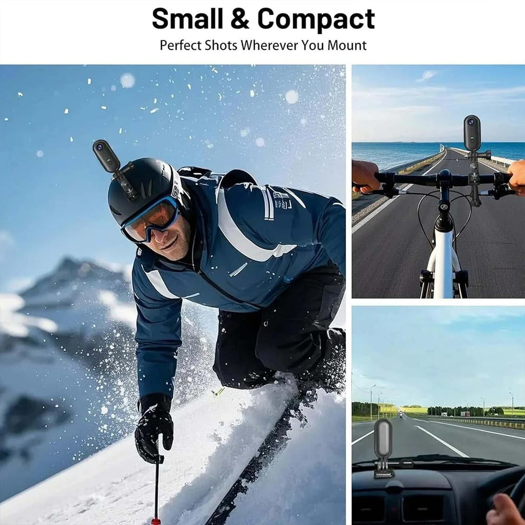 POV 4K Action Camera - Gelviva, Gelviva Thumb Body Camera 4k Portable, Treklon Pov Camera, Hands Free Waterproof Wearable Video Recorder, Helmet Mount, For Bike Cycling, Pet, Vlogging (Black, 64g)