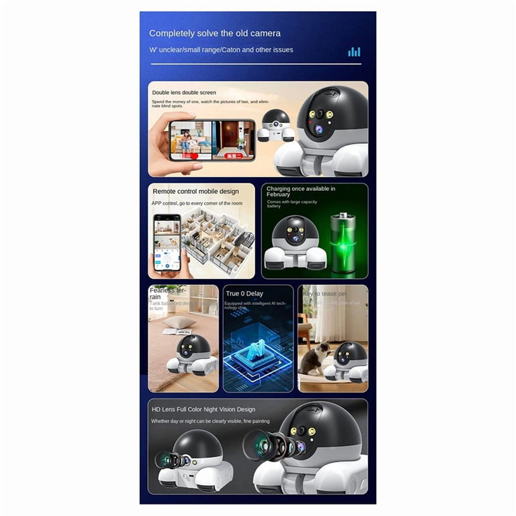 1080p Wi-Fi Smart Security Camera 2MP,HD,Real-Time APP Alerts,2-Way Audio,with Motion Tracking for Baby and Pet US PLUG