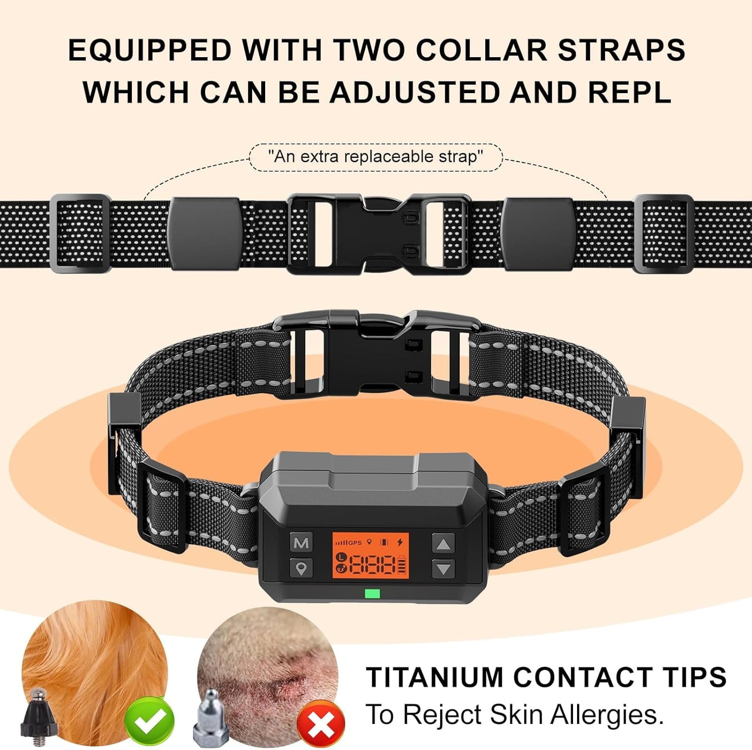 GPS Wireless Dog Fence System,33-999 Yards Electric Fence for Dog Boundary Collar for Dogs Rechargeable GPS Collar Electric Perimeter Smart Wireless Pet Containment with 2 Replacement Straps