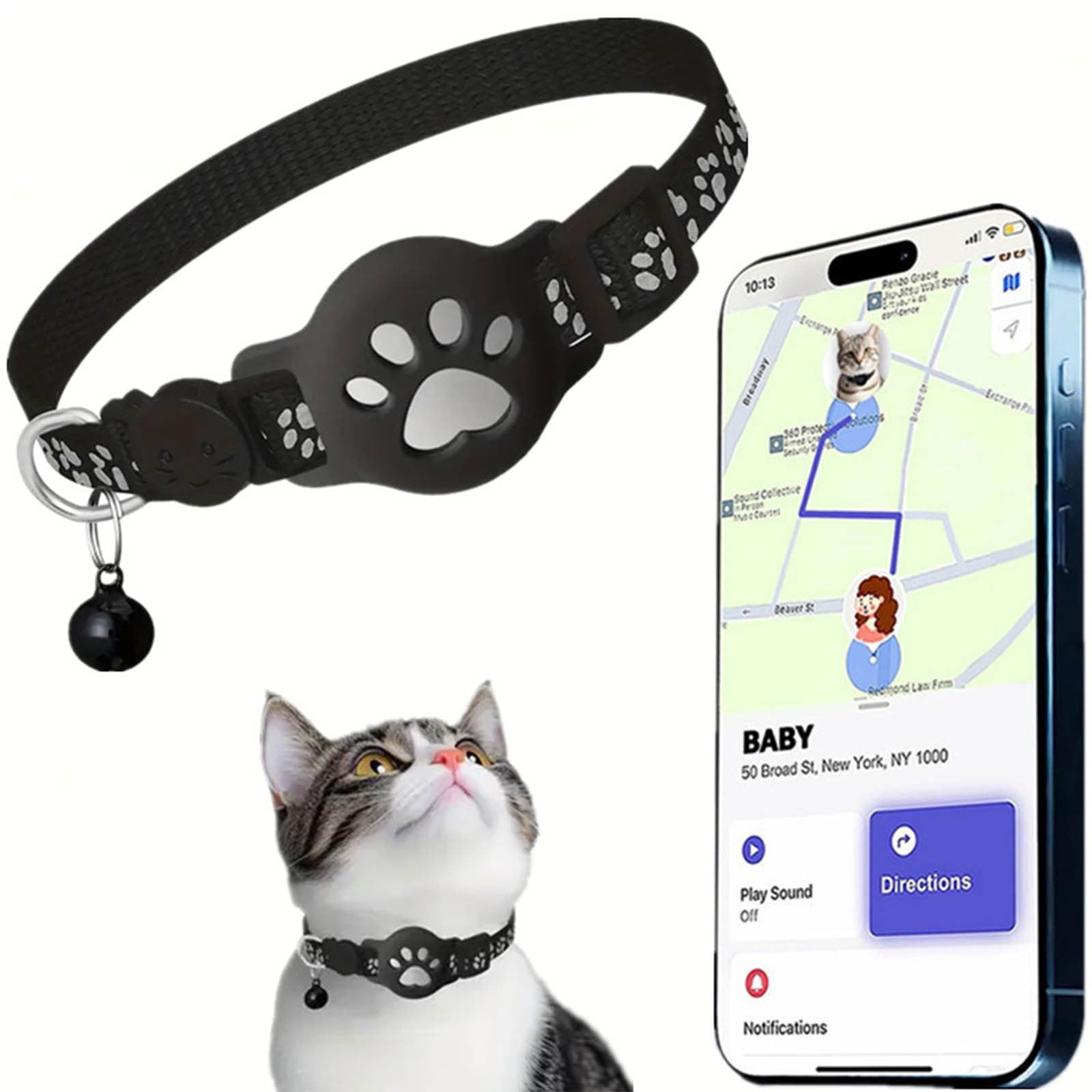 Cat Tracker under $5! Xqxayjr Cat GPS Tracker Collar for Android, Waterproof Pet Locator No Monthly Fee, Smart Tracking Collar for Outdoor Cats
