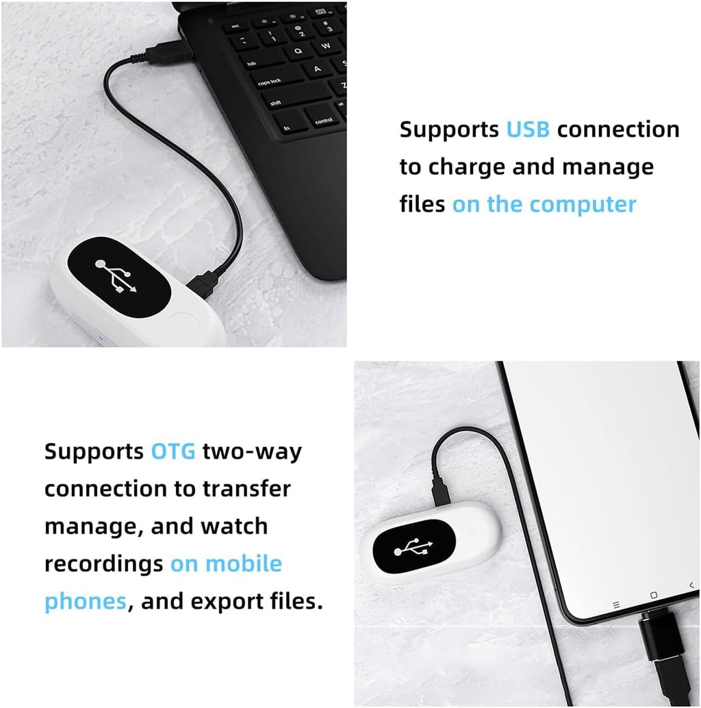 MANON ROSA Pet Collar Camera, Mini Action Camera with 64G SDCard, HD1080P Wireless Dog Cat Collar Camera for Video Records Tracker Monitor, Supports USB& OTG Connection (White)