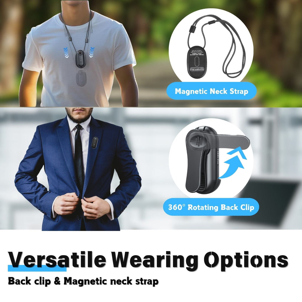 4K Body Camera, Thumb Size Cam,Wearable Camera with 360°Rotatable Clip & Magnetic Clip,120 Minutes for Recording,Take for Lecture, Traveling,Pet Walking and Outdoors Activities (4K-64G)