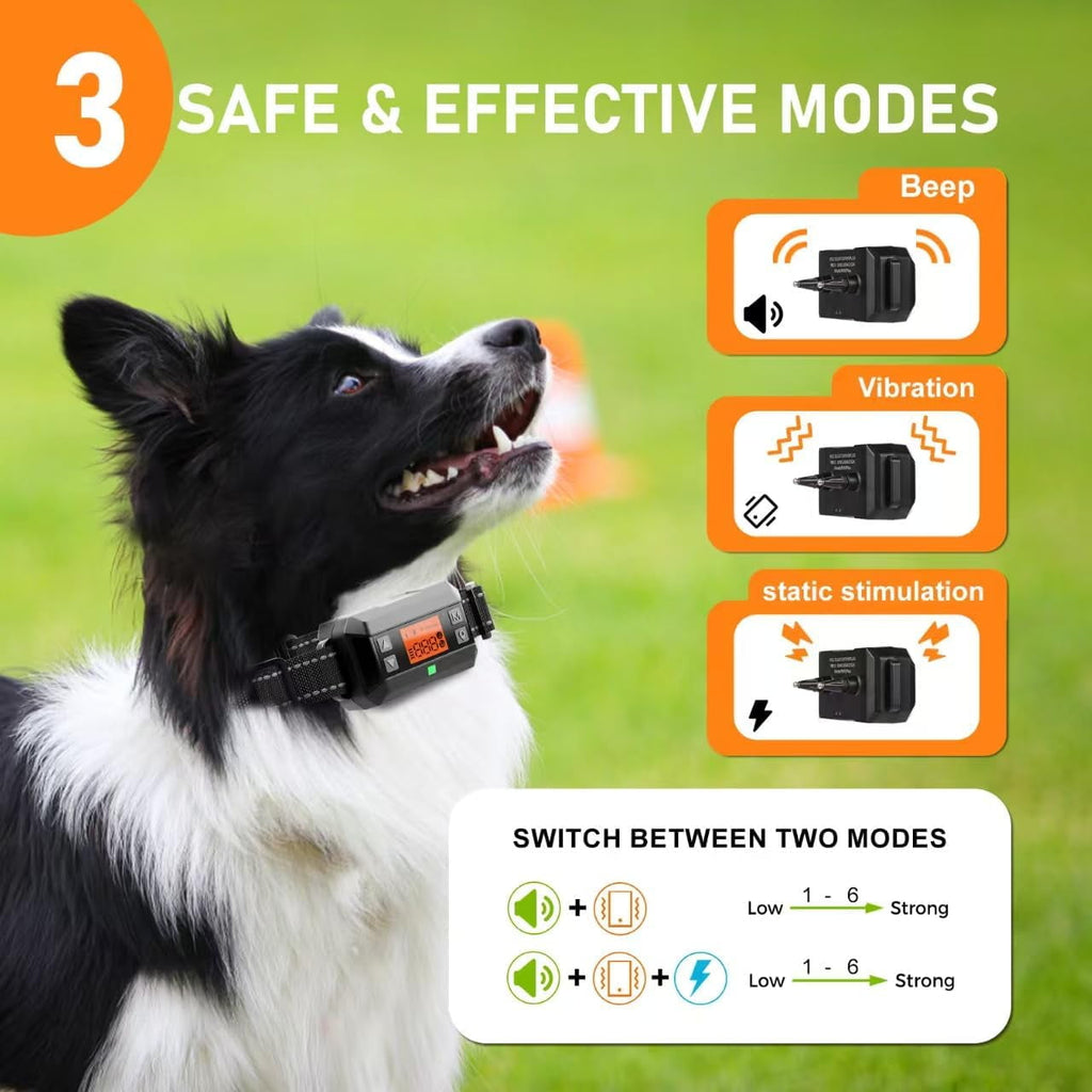 GPS Wireless Dog Fence System,33-999 Yards Electric Fence for Dog Boundary Collar for Dogs Rechargeable GPS Collar Electric Perimeter Smart Wireless Pet Containment with 2 Replacement Straps
