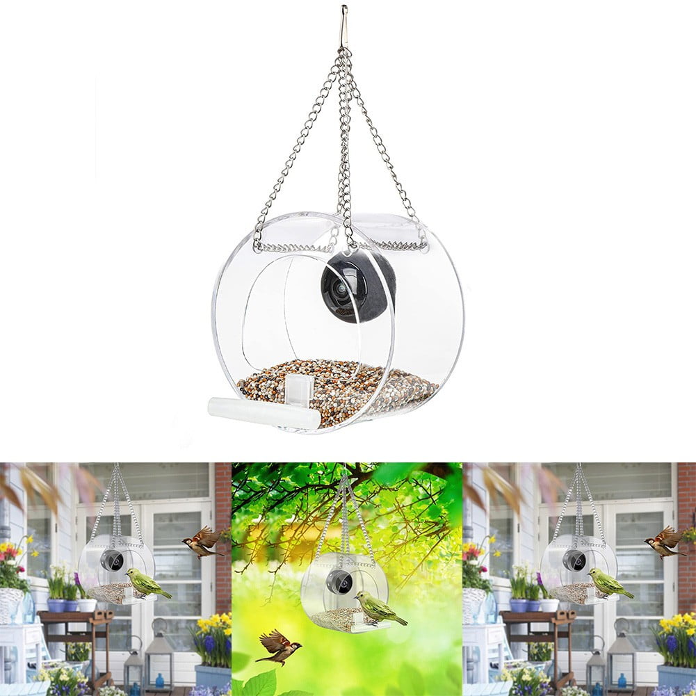 Acrylic Bird Feeder Bird Cage Cleaner Bird Aviary Outdoor Bird Tray WiFi Bird Feeder Bird Feeding Station Wild Bird Feeder Bird Food Bird Feeders for Outside Bird House Transparent