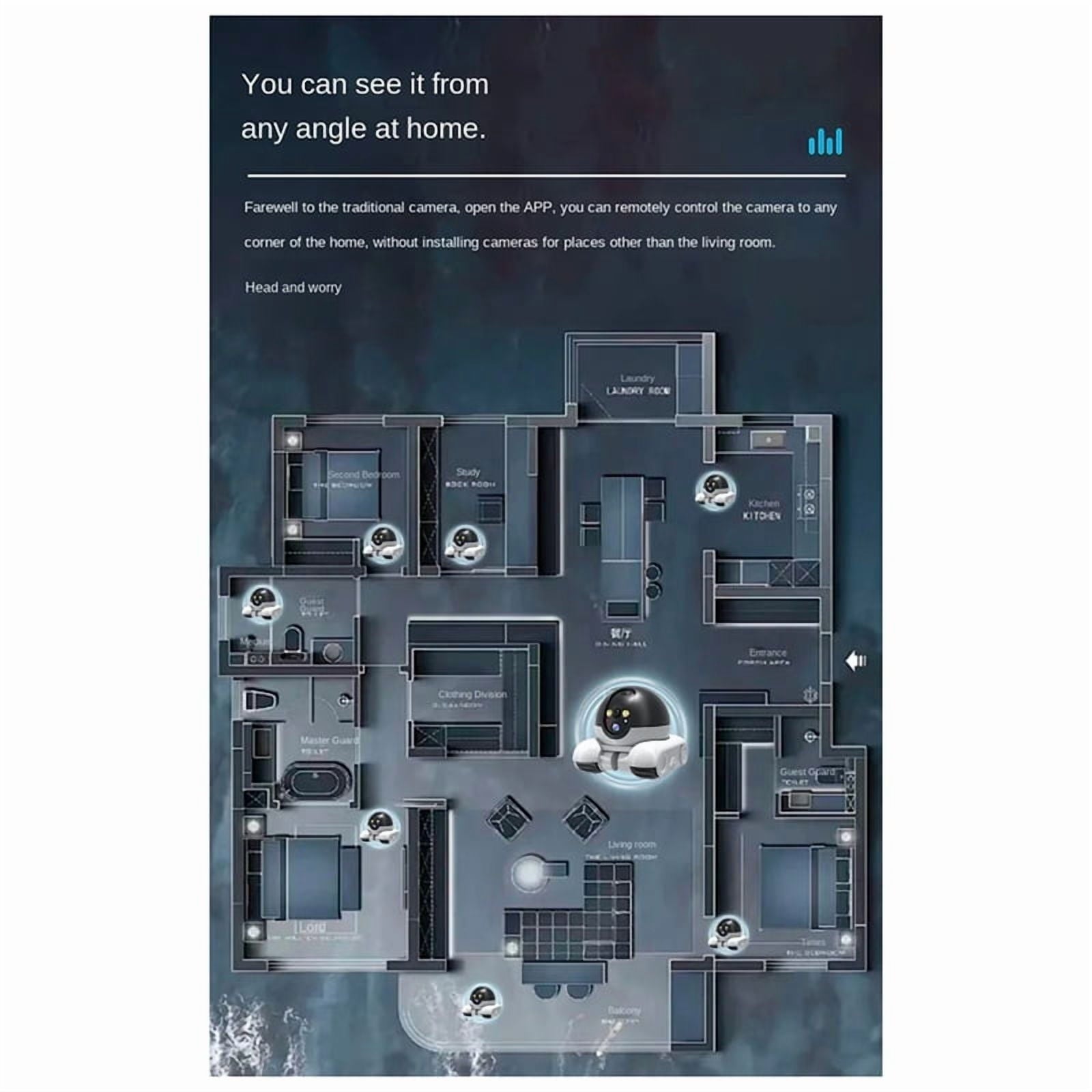 1080p Wi-Fi Smart Security Camera 2MP,HD,Real-Time APP Alerts,2-Way Audio,with Motion Tracking for Baby and Pet US PLUG