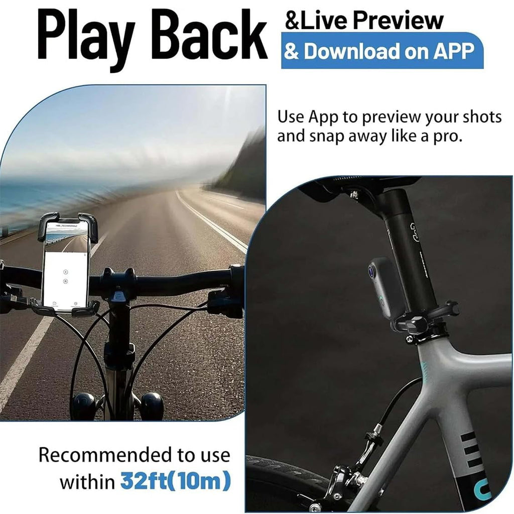 POV 4K Action Camera - Gelviva, Gelviva Thumb Body Camera 4k Portable, Treklon Pov Camera, Hands Free Waterproof Wearable Video Recorder, Helmet Mount, For Bike Cycling, Pet, Vlogging (Black, 64g)