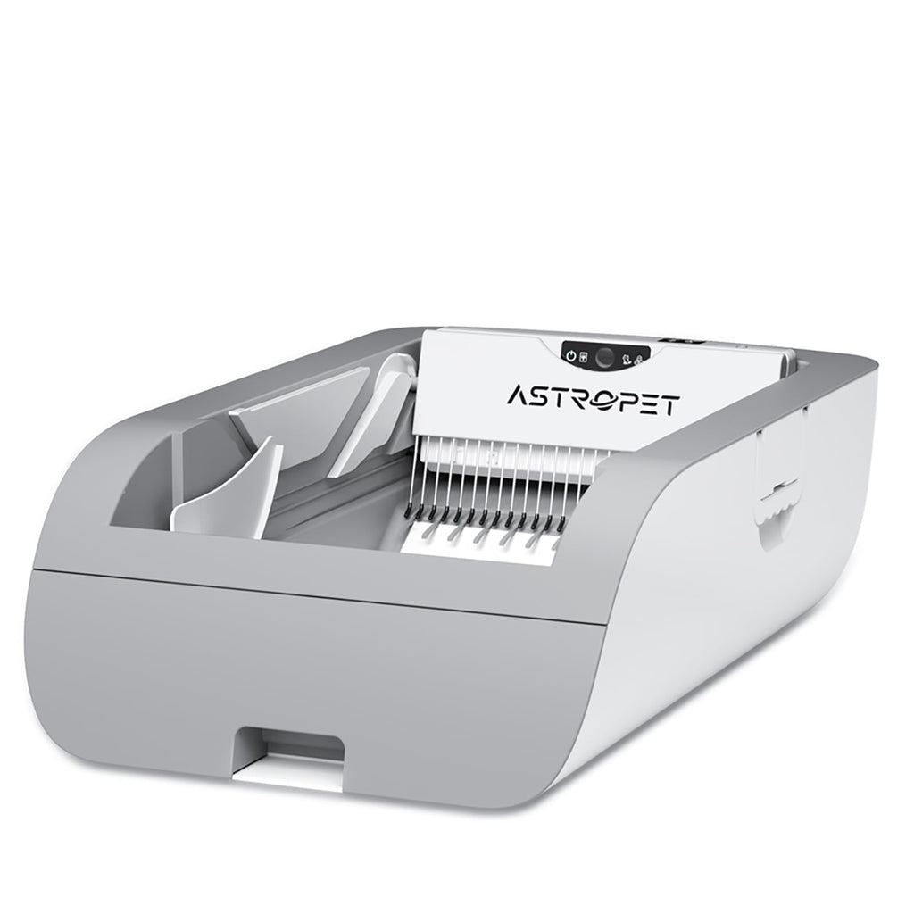 imerelez Smart Cat Litter Box – Wide Opening Auto-Clean Design for Large Cats (71-90lbs), ABS Material, WiFi/App Control, LED Display, Cream White